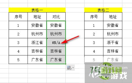 2个表格怎么匹配对应的数据找出差异