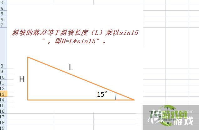 斜度15度的落差怎么计算