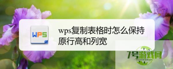 wps复制表格时怎么保持原行高和列宽