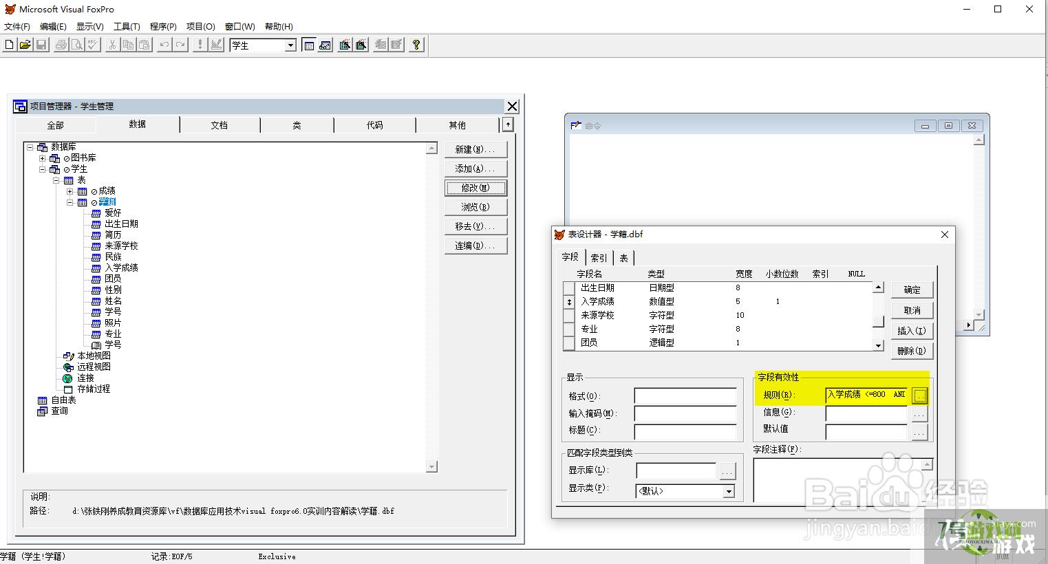 vf6.0设置字段有效性规则