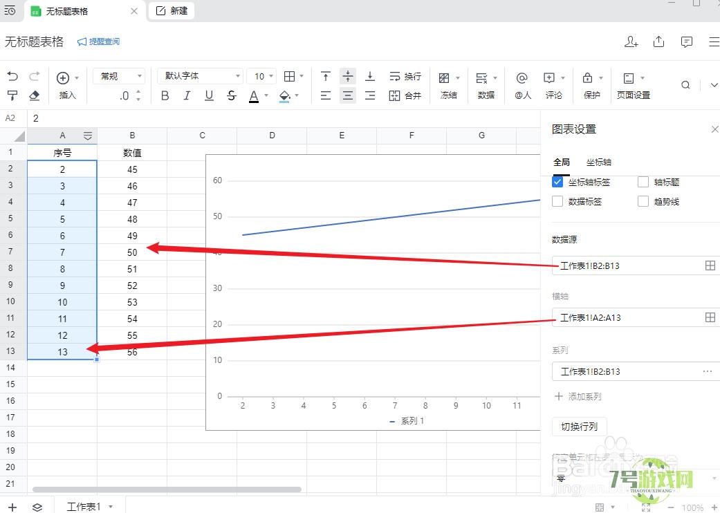 如何利用表格生成折线图