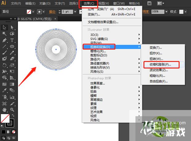 AI中怎样绘制线条环绕的图形