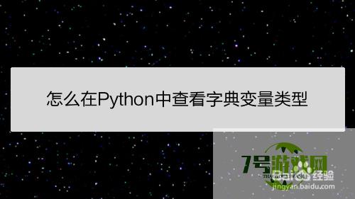 怎么在Python中查看字典变量类型